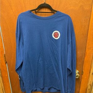 Simply Southern Navy Long Sleeve Tee with Red & White Logo